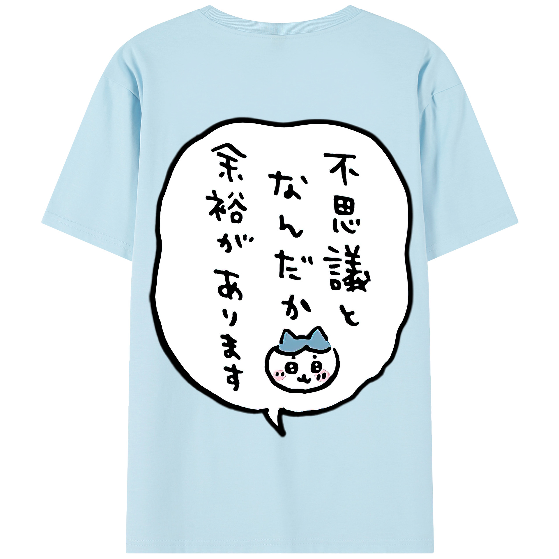 （画像用） ちいかわ ハチワレ Chii-kawa hachiware 綿100％半袖Tシャツ（背面プリント）